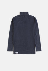 Rib Cotton Turtleneck - Charcoal